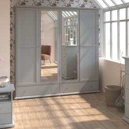Margaux 4 Door Wardrobe Gray