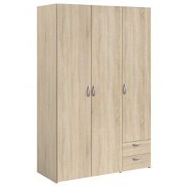 Parisot Daily 3 Door 2 Drawer Wardrobe - Sonoma Oak