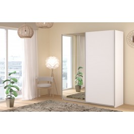 Swing White Mirrored 180cm Sliding Wardrobe