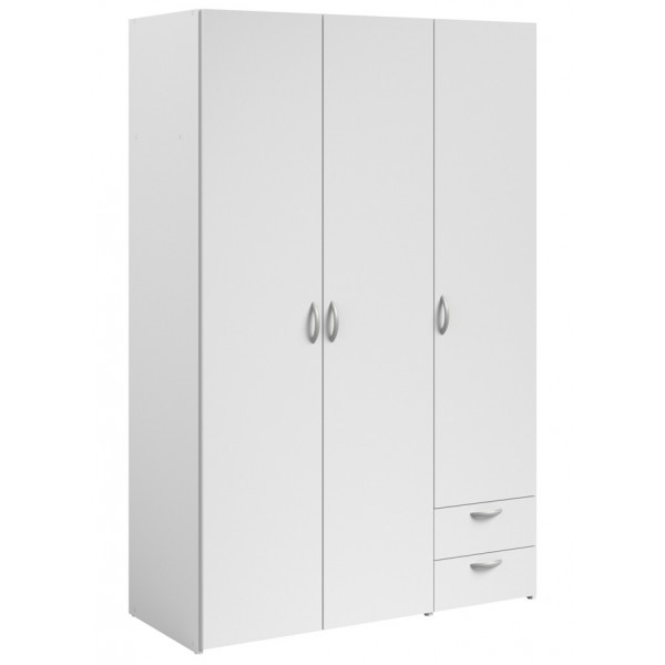 Parisot Daily 3 Door 2 Drawer Wardrobe - White