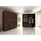 Trasman Grande 4 Door 3 Drawer Wardrobe - Dark Mahogany - UK STOCK