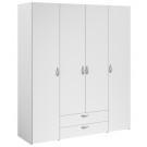 Parisot Daily 4 Door 2 Drawer Wardrobe - White