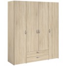 Parisot Daily 4 Door 2 Drawer Wardrobe - Sonoma Oak 