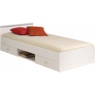 Parisot Alpha Single Bed With 2 Drawers in megeve white
