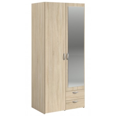 Daily 2 Door 2 Drawer Mirrored Wardrobe - Sonoma Oak