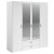 Parisot Daily 4 Door 2 Drawer Mirrored Wardrobe - White